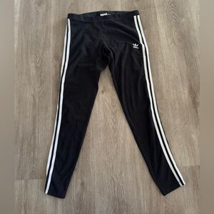 Adidas Leggings Black Three Stripes Size Large